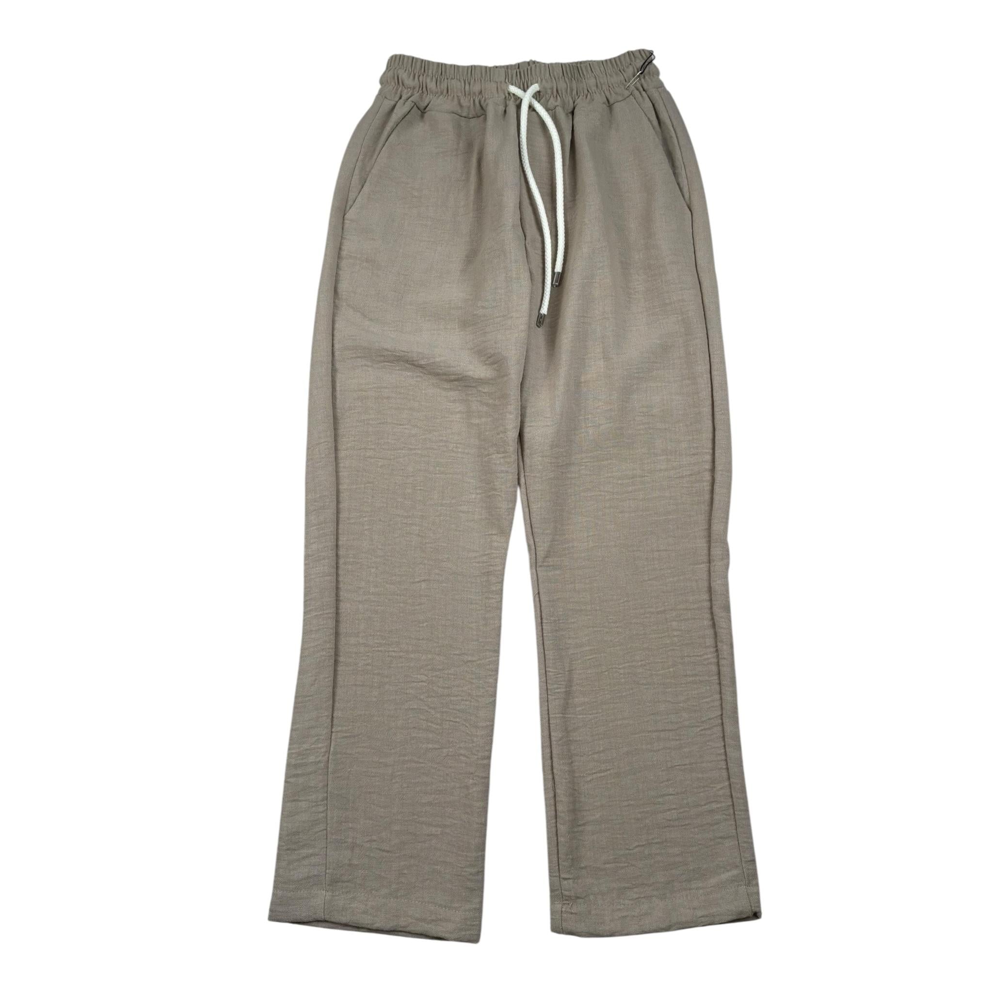 Never Too Pantalone tinta unita con Elastico In Vita Beige per Bambino NT2285R BEIGE NEVER TOO 