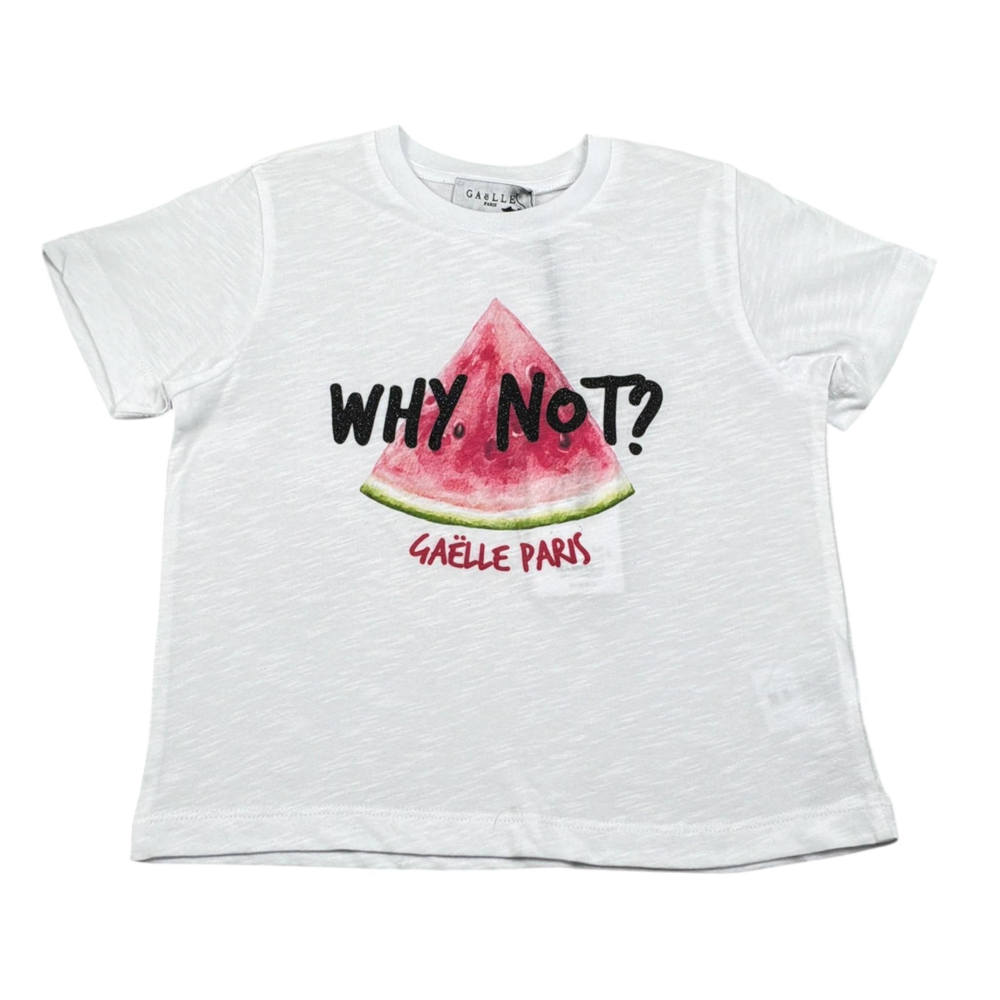 Gaelle T-Shirt tinta unita con Stampa Bianco per Bambina 2746M00481 BIANCO GAELLE 