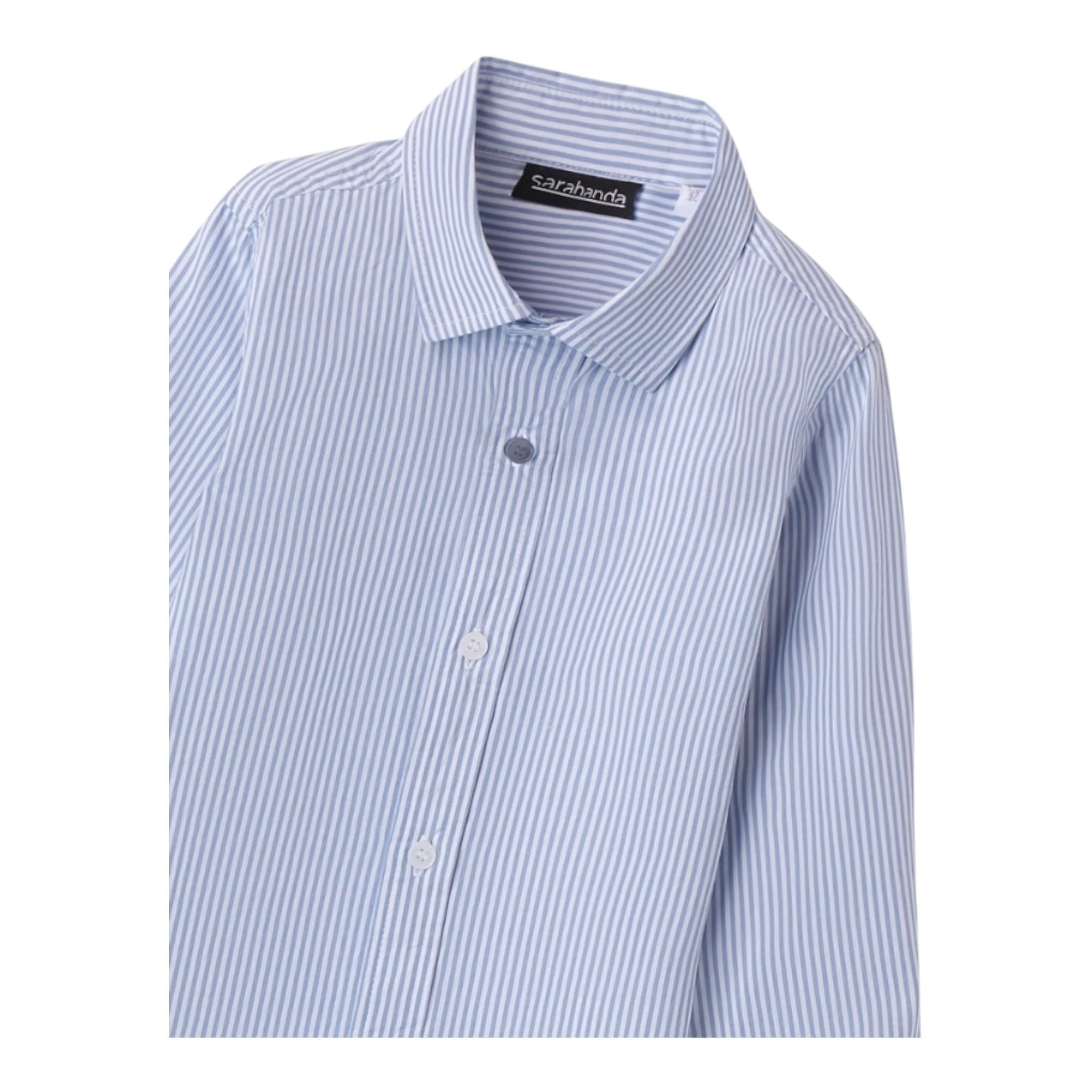 SARABANDA camicia tinta unita con fantasia a righe Bianco per Neonato 023 BIANCO SARABANDA 