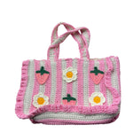 Saint Barth Borsa Tinta Unita con Applicazioni In Maglia per Bambina 00572L ROSA SAINT BARTH 