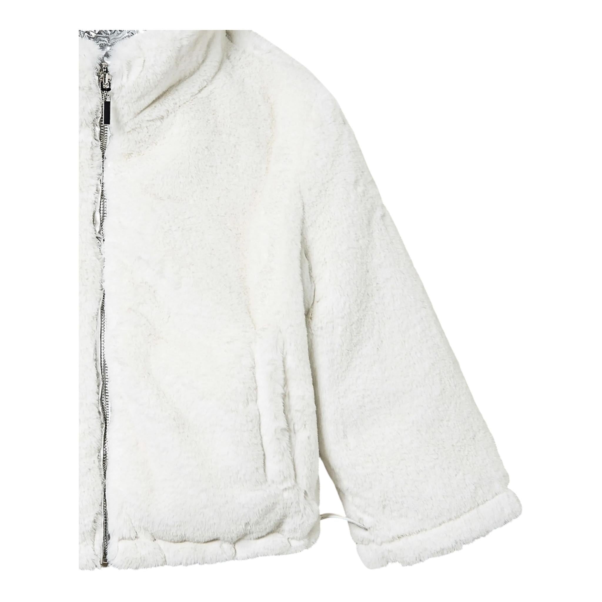 TWINSET giubbino reversbile con cappuccio bicolore Bianco/argento per Bambina 242GJ2210 BIANCO/ARGENTO TWINSET 