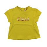 Chloe' T-Shirt Girocollo Tinta Unita Con Stampa Logo