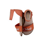 Chloe' Sandalo Tinta Unita Con Stampa Logo Chiusura Fibia