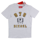 Diesel T-Shirt Girocollo Tinta Unita Con Stampa In Contrasto
