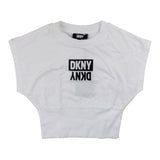 Dkny T-Shirt Girocollo Tinta Unita Con Elastico