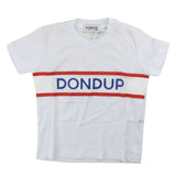 Dondup T-Shirt Girocollo Tinta Unita Con Stampa In Contrasto