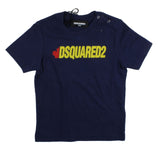 Dsquared2 T-Shirt Girocollo Tinta Unita Con Stampa Logo