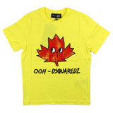Dsquared2 T-Shirt Girocollo Tinta Unita Con Stampa Logo In Contrasto