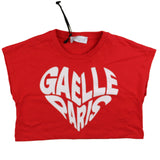 Gaelle T-Shirt Girocollo Tinta Unita Con Stampa Logo