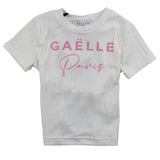 Gaelle T-Shirt Girocollo Tinta Unita Con Stampa Logo E Scollo Posteriore