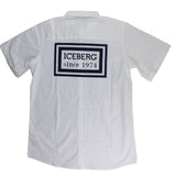 Iceberg Camicia Mezza Manica Tinta Unita Con Stampa Logo