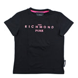 John Richmond T-Shirt Tinta Unita Con Stampa Glitter