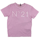N°21 T-Shirt Girocollo Tinta Unita Con Stampa Logo