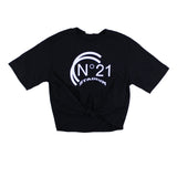 N°21 T-Shirt Girocollo Tinta Unita Con Nodo E Stampa Logo