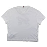 Tommy Hilfiger T-Shirt Girocollo Tinta Unita Con Stampa Logo Paillettato