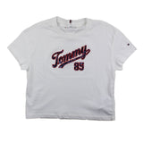 Tommy Hilfiger T-Shirt Girocollo Tinta Unita Con Stampa Logo Paillettato