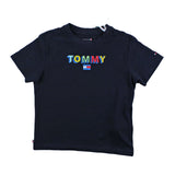 Tommy Hilfiger T-Shirt Girocollo Tinta Unita Con Stampa Logo