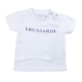Trussardi T-Shirt Girocollo Tinta Unita Con Stampa Logo
