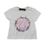 Versace T-Shirt Girocollo Tinta Unita Con Stampa Logo