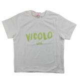 Vicolo T-Shirt Girocollo Tinta Unita Con Stampa In Contrasto