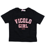 Vicolo T-Shirt Girocollo Tinta Unita Con Stampa Logo
